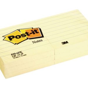 Notes POST-IT linjerat 76x76mm gul