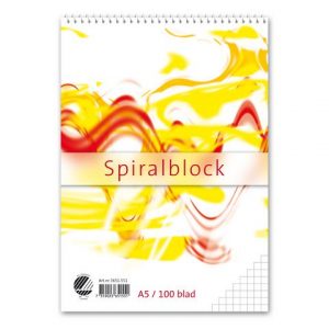 Spiralblock A5 60g 100 blad rutat