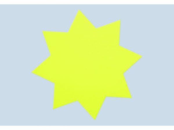 Textkartong stjärna 350mm gul 25/fp
