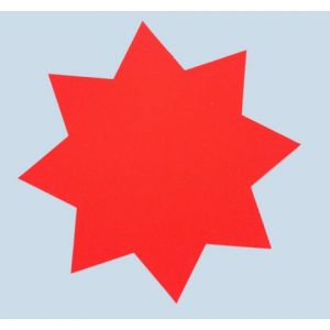Textkartong stjärna röd 350mm 25/FP