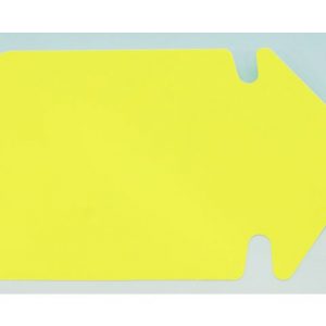 Textkartong pil fluor gul 130x90mm 25/F