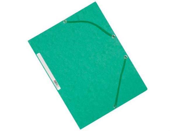 Gummibandsmapp kartong 3-kl A4 grön