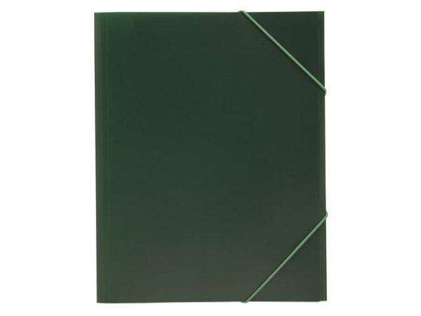 Gummibandsmapp plast 3-klaff A4 grön