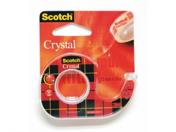 Tejp crystal SCOTCH m.hållare 10mx12mm