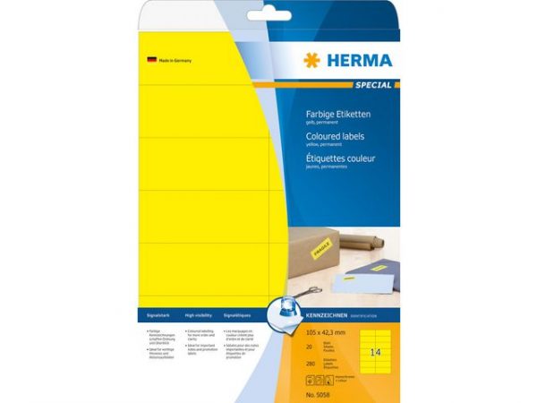 Etikett HERMA Färg gul 105x42