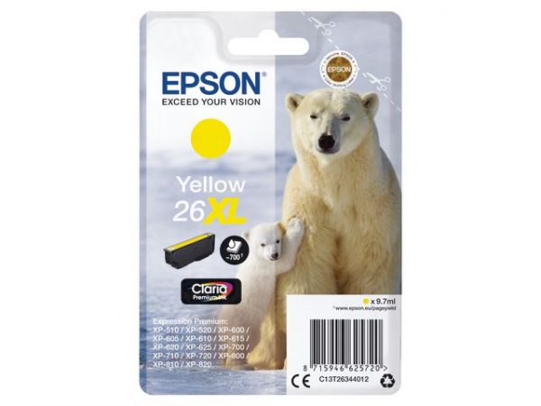 Bläckpatron EPSON C13T26344012 Gul