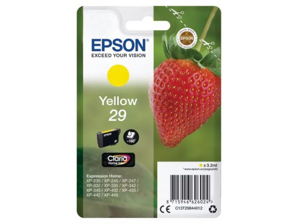 Bläckpatron EPSON C13T29844012 Gul