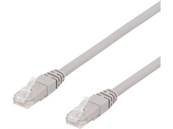 Kabel DELTACO Nätverk UTP Cat6a 5m grå