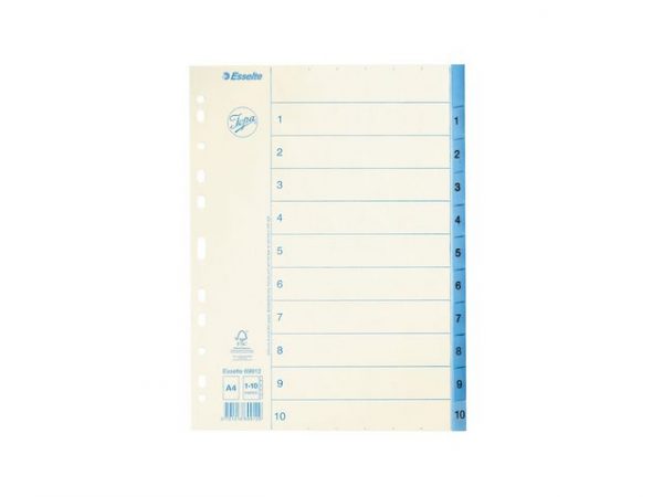 Pappregister JOPA A4 1-10 vit/blå