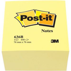 Notes POST-IT kub 2028 76x76 mm gul