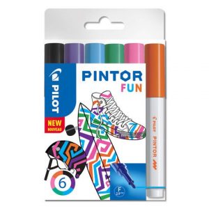 Märkpenna PILOT Pintor F 6 färg Fun Mix