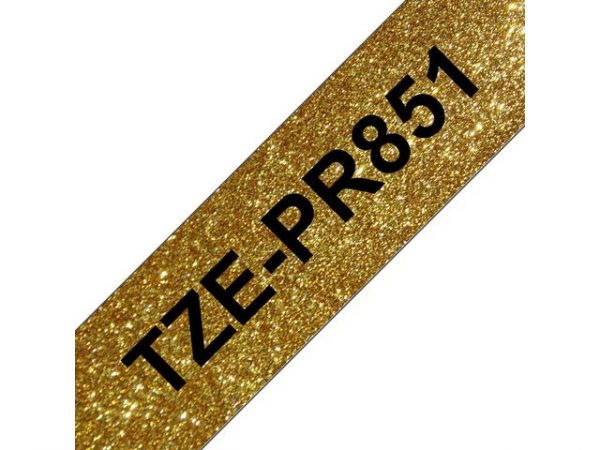 Tape BROTHER TZEPR851 24mm svart på guld