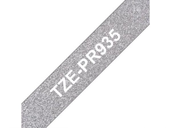 Tape BROTHER TZEPR935 12mm vit på silver