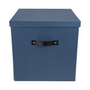 Förvaringsbox m.lock kartong stor blå