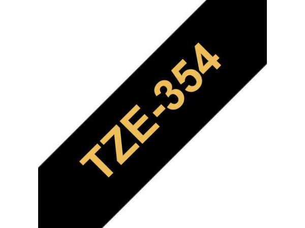 Tape BROTHER TZE354 24mm guld på svart