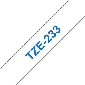 Tape BROTHER TZE233 12mm blå på vit