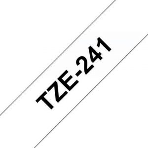 Tape BROTHER TZE241 18mm svart på vit