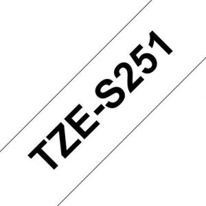 Tape BROTHER TZES251 24mm svart på vit