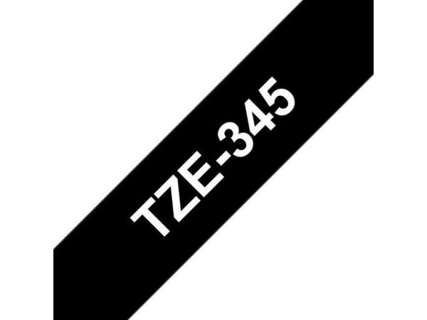Tape BROTHER TZE345 18mm vit på svart