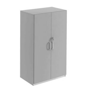 Hylla med dörrar 3-plan monterad grå