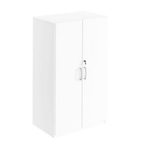 Hylla med dörrar 3-plan monterad vit