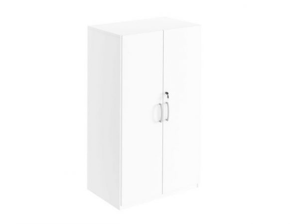 Hylla med dörrar 3-plan monterad vit