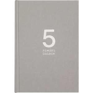 5-årsdagbok linne grå - 1057