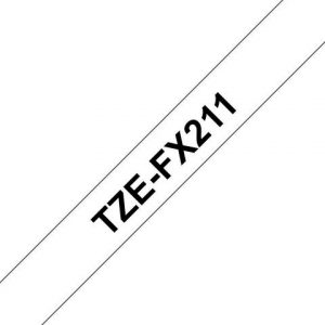 Tape BROTHER TZEFX211 6mm Svart på Vit