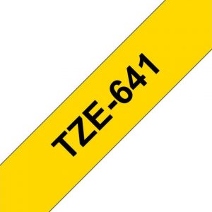 Tape BROTHER TZE641 18mm svart på gul