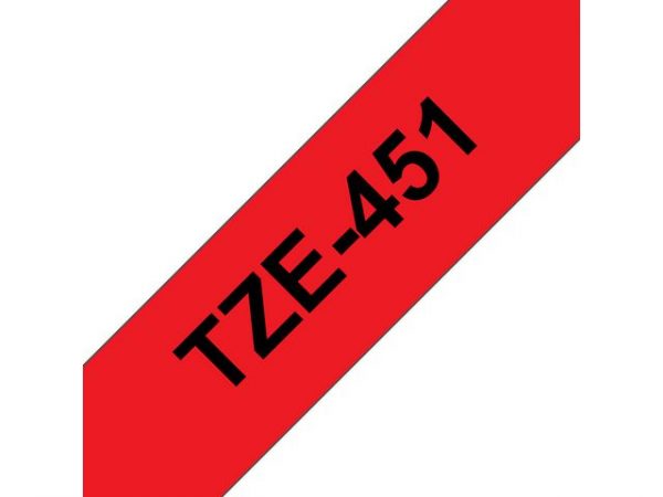 Tape BROTHER TZE451 24mm svart på röd