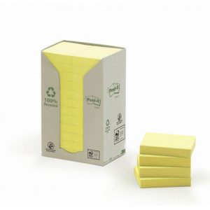 Notes POST-IT 100%recycl 38x51 gul 24/FP