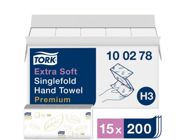 Handduk TORK Pre H3 2-lag vit 3000/FP