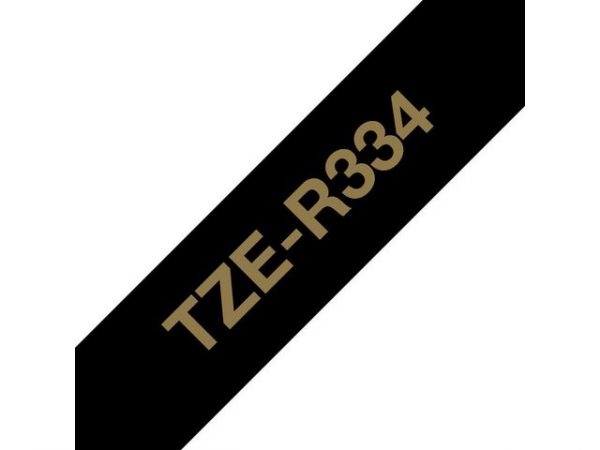 Tape BROTHER TZER334 12mm guld på svart