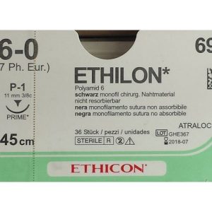 Sutur ETHILON 6-0P-1 nål 45cm tråd 36/FP