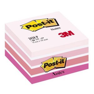 Notes POST-IT kub 76x76mm rosa/vit