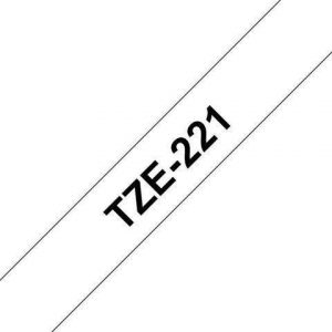 Tape 9mm TZe-221 Svart på Vit