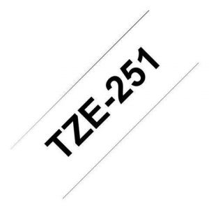 Tape 24mm TZe-251 Svart på Vit
