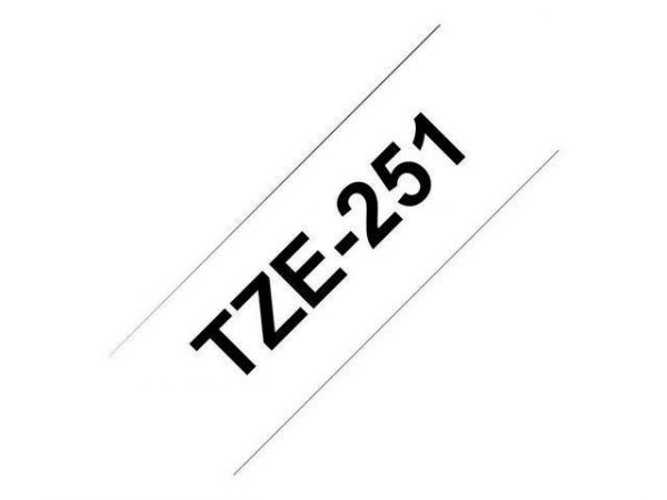 Tape 24mm TZe-251 Svart på Vit