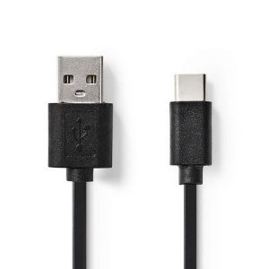 Kabel NEDIS USB-A - USB-C 1m Svart