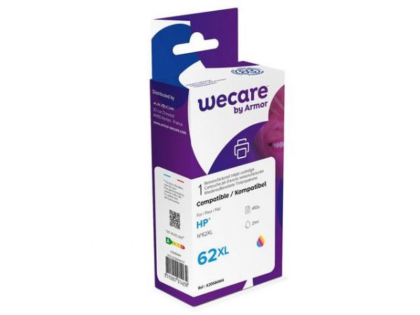 Bläckpatron WECARE HP 62XL Färg