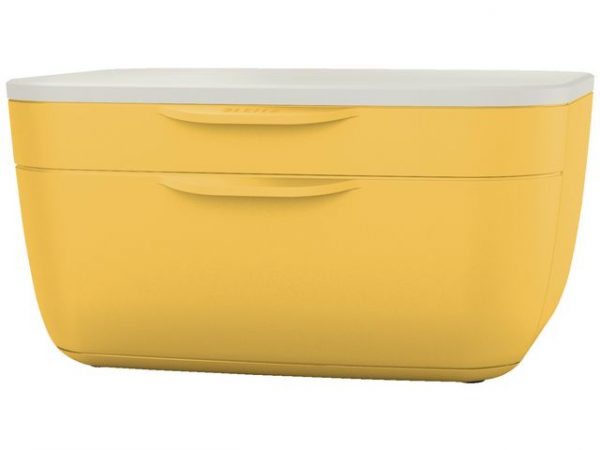 Blankettbox LEITZ COSY 2 lådor gul