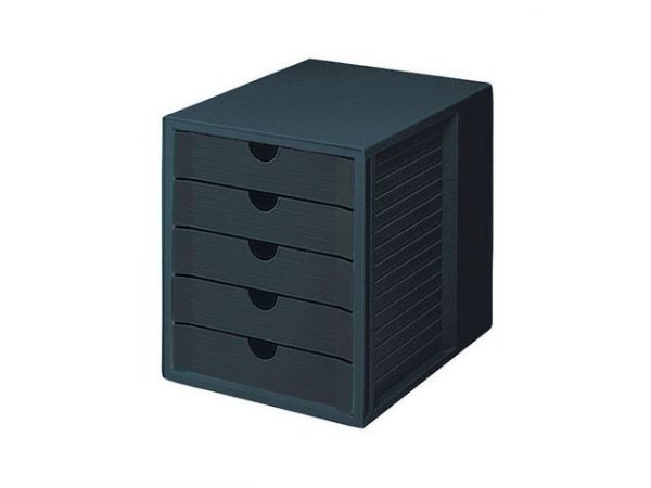 Blankettbox HAN 5 lådor recy svart