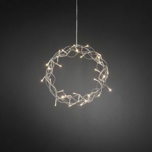 Krans varmvita LED metall silver 30cm