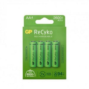 Batteri Laddbar GP Recyko 2600 AA 4/FP