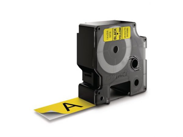 Tape DYMO D1 24mm svart på gul