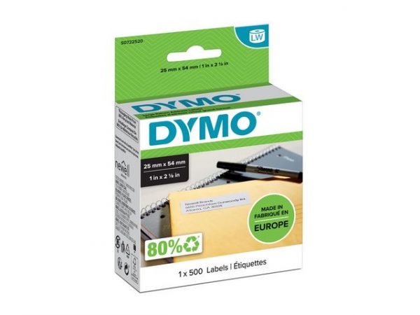 Etikett DYMO retur 25x54 mm 500/fp