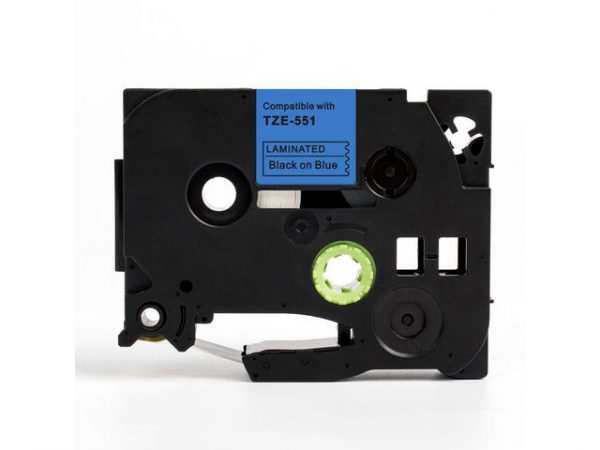 Tape 24mm TZe-551 svart på blå