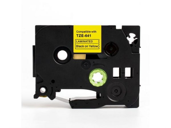 Tape 18mm TZe-641 svart på gul