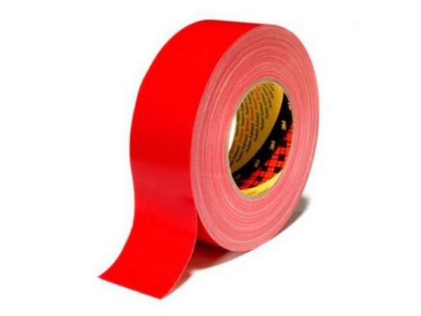 Tejp textil plastbelagd 50mx50mm röd