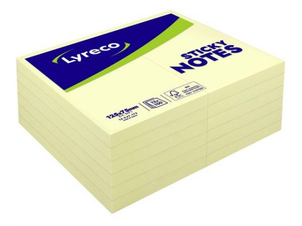 Notes LYRECO standard 75x125mm gul 12/fp